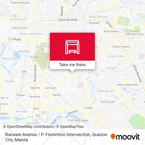 Banawe Avenue / P. Florentino Intersection, Quezon City map