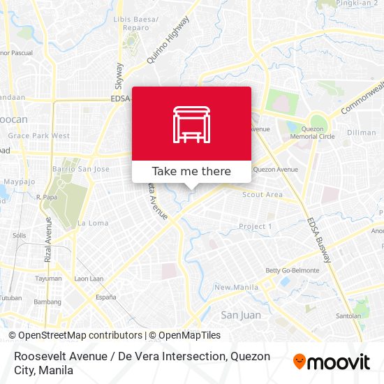 Roosevelt Avenue / De Vera Intersection, Quezon City map