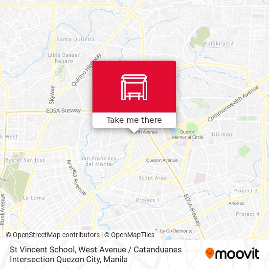 St Vincent School, West Avenue / Catanduanes Intersection Quezon City map