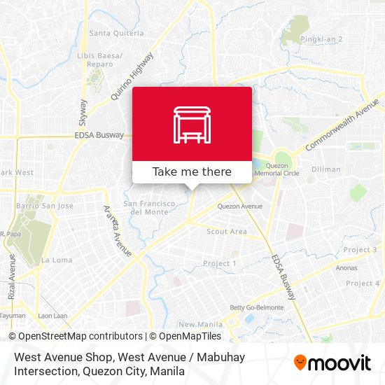 West Avenue Shop, West Avenue / Mabuhay Intersection, Quezon City map