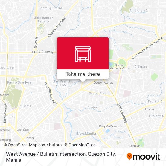 West Avenue / Bulletin Intersection, Quezon City map
