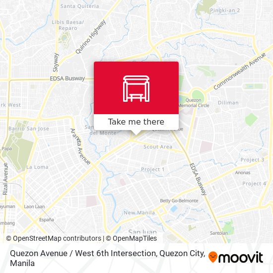 Quezon Avenue / West 6th Intersection, Quezon City map