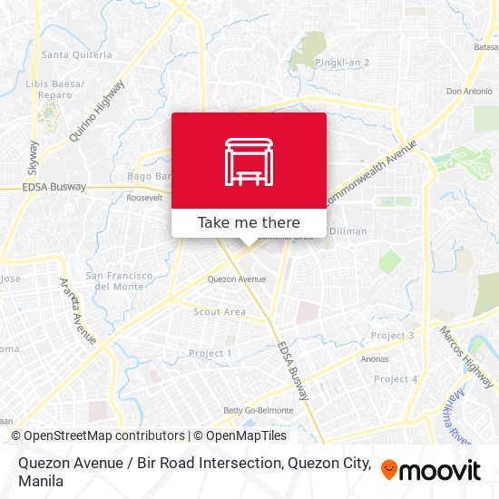 Quezon Avenue / Bir Road Intersection, Quezon City map