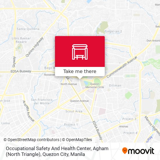 Occupational Safety And Health Center, Agham (North Triangle), Quezon City map