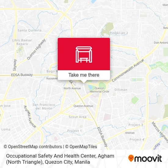 Occupational Safety And Health Center, Agham (North Triangle), Quezon City map