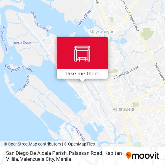 San Diego De Alcala Parish, Palassan Road, Kapitan Viilila, Valenzuela City map
