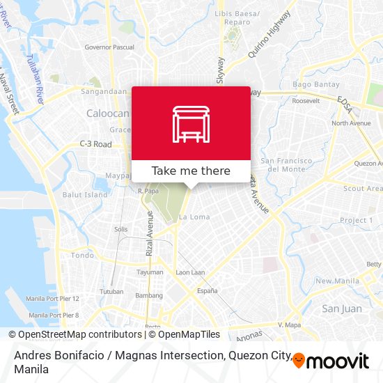 Andres Bonifacio / Magnas Intersection, Quezon City map