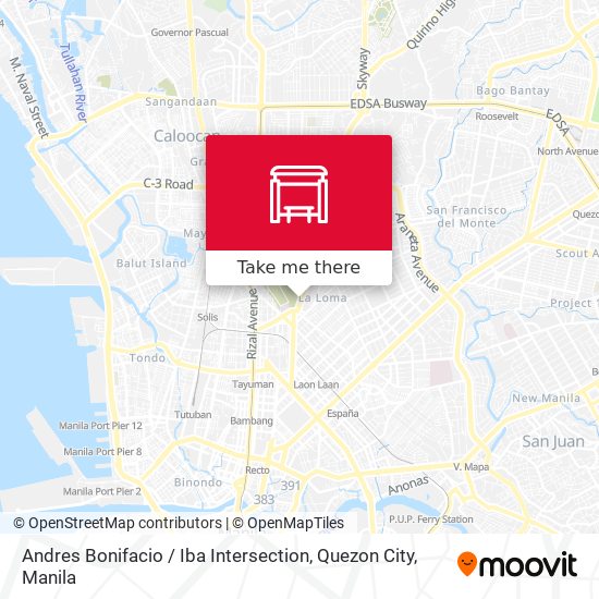 Andres Bonifacio / Iba Intersection, Quezon City map