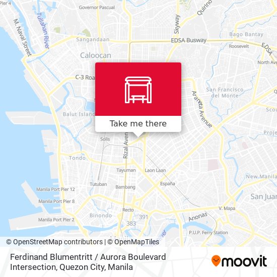 Ferdinand Blumentritt / Aurora Boulevard Intersection, Quezon City map