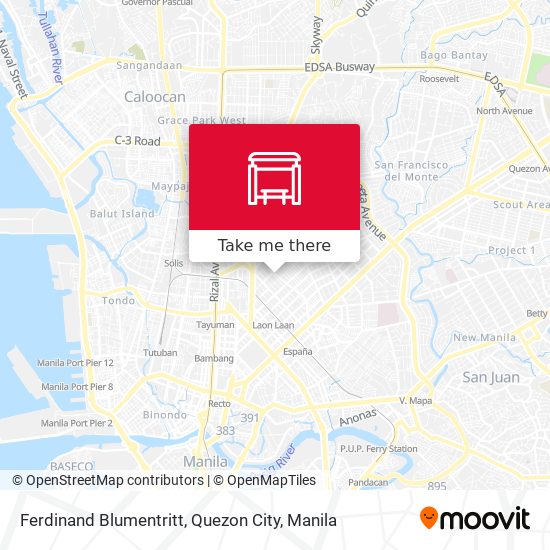 Ferdinand Blumentritt, Quezon City map