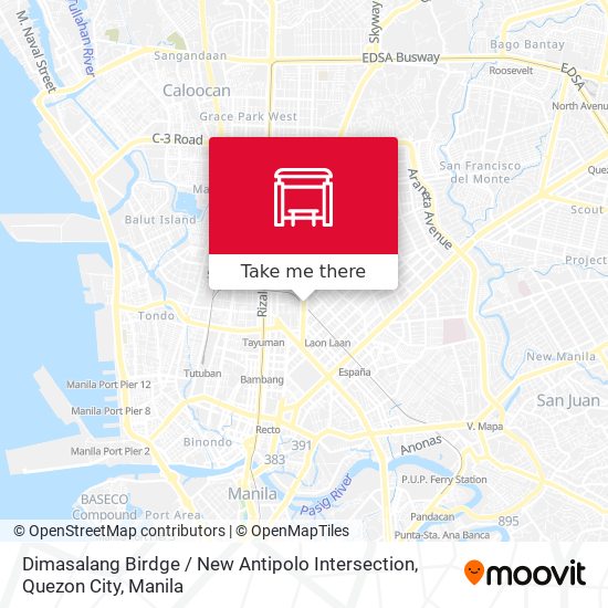 Dimasalang Birdge / New Antipolo Intersection, Quezon City map