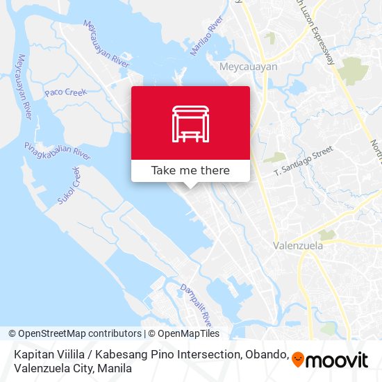 Kapitan Viilila / Kabesang Pino Intersection, Obando, Valenzuela City map