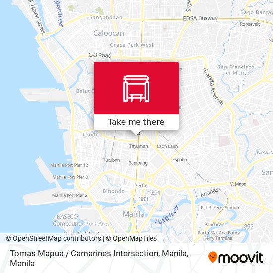 Tomas Mapua / Camarines Intersection, Manila map