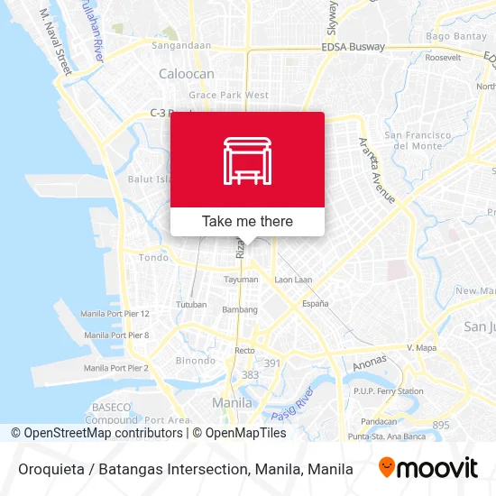 Oroquieta / Batangas Intersection, Manila map