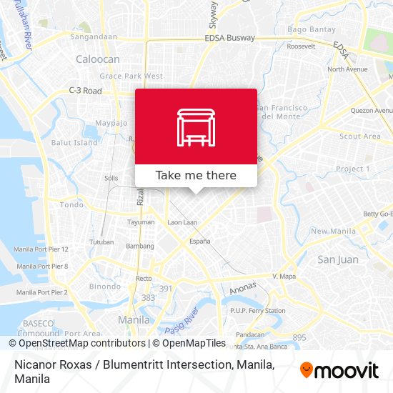 Nicanor Roxas / Blumentritt  Intersection, Manila map