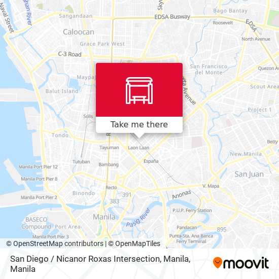 San Diego / Nicanor Roxas Intersection, Manila map
