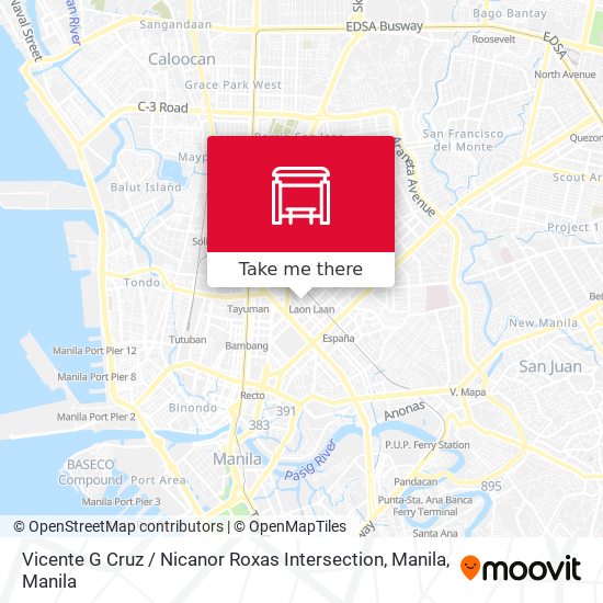 Vicente G Cruz / Nicanor Roxas Intersection, Manila map
