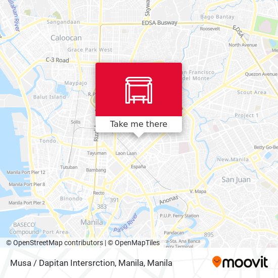 Musa / Dapitan Intersrction, Manila map