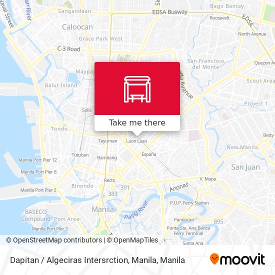 Dapitan / Algeciras Intersrction, Manila map