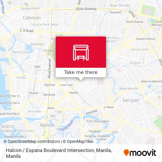 Halcon / Espana Boulevard Intersection, Manila map