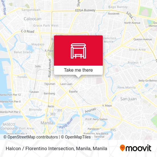 Halcon / Florentino Intersection, Manila map