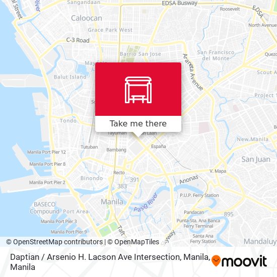 Daptian / Arsenio H. Lacson Ave Intersection, Manila map