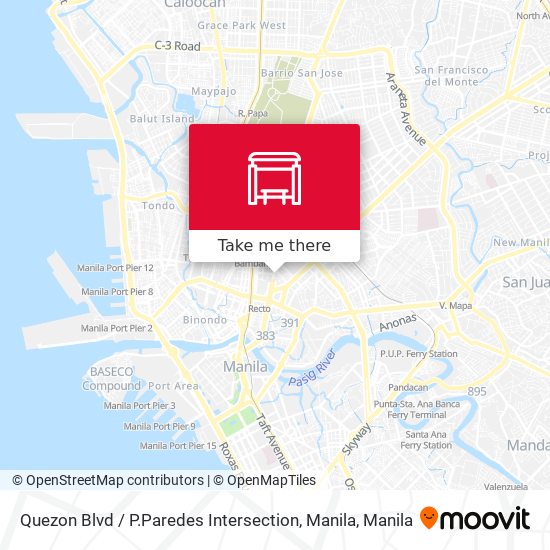 Quezon Blvd / P.Paredes Intersection, Manila map