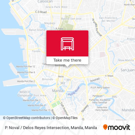 P. Noval / Delos Reyes Intersection, Manila map