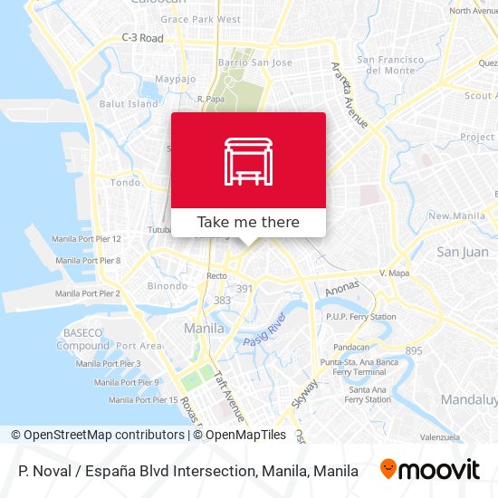 P. Noval / España Blvd Intersection, Manila map