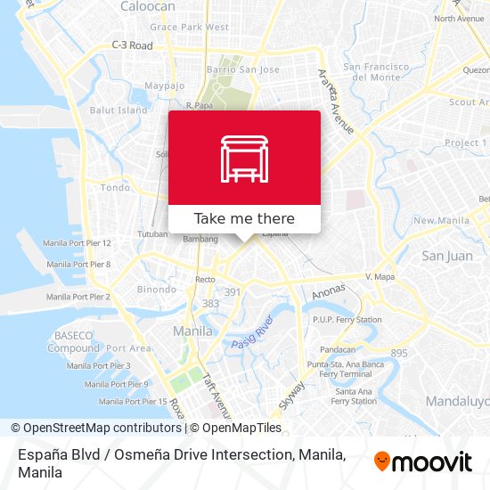 España Blvd / Osmeña Drive Intersection, Manila map