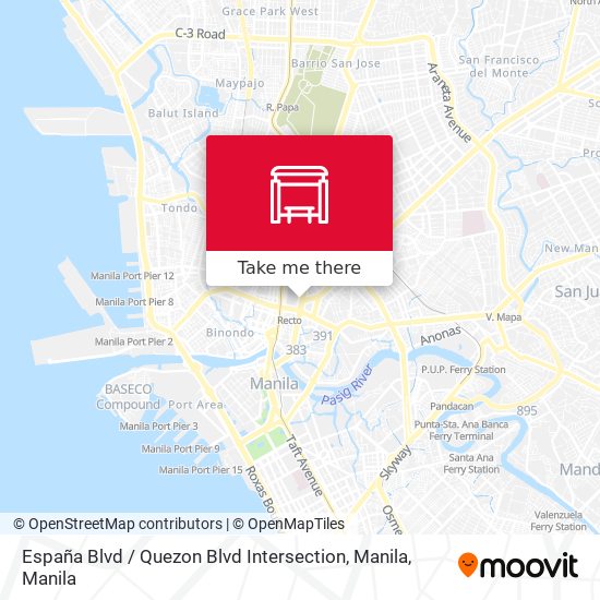 España Blvd / Quezon Blvd  Intersection, Manila map