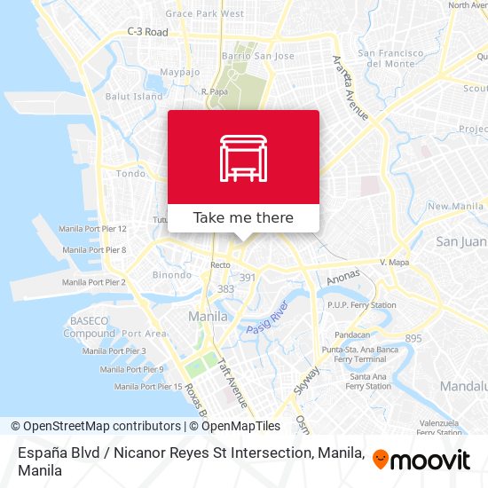 España Blvd / Nicanor Reyes St Intersection, Manila map