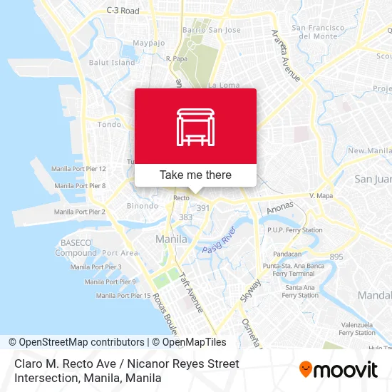 Claro M. Recto Ave / Nicanor Reyes Street Intersection, Manila map