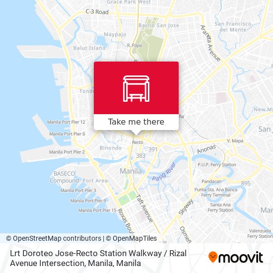 Lrt Doroteo Jose-Recto Station Walkway / Rizal Avenue Intersection, Manila map