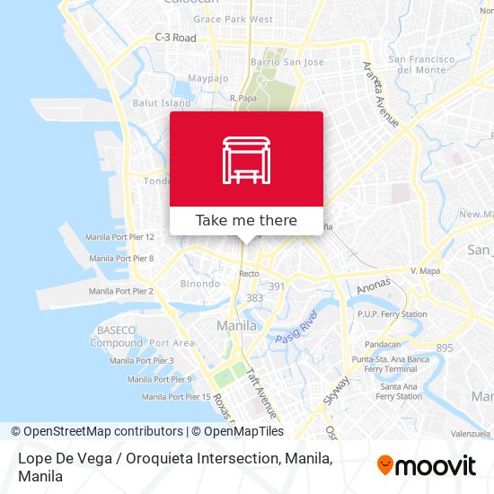 Lope De Vega / Oroquieta Intersection, Manila map