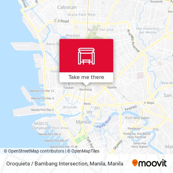 Oroquieta / Bambang Intersection, Manila map