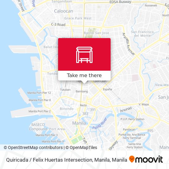 Quiricada / Felix Huertas Intersection, Manila map