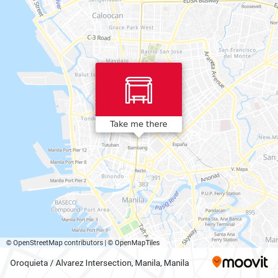 Oroquieta / Alvarez Intersection, Manila map