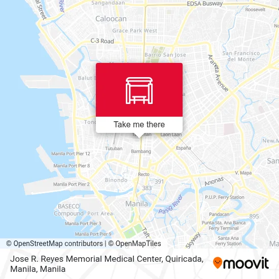 Jose R. Reyes Memorial Medical Center, Quiricada, Manila map
