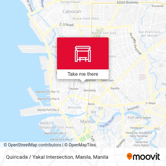 Quiricada / Yakal Intersection, Manila map