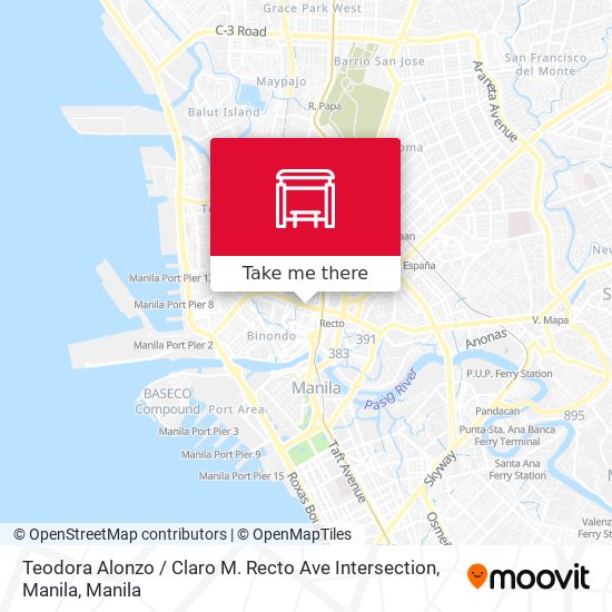 Teodora Alonzo / Claro M. Recto Ave Intersection, Manila map