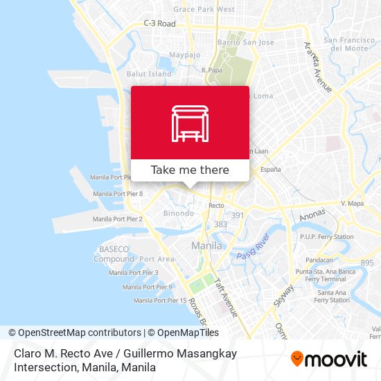 Claro M. Recto Ave / Guillermo Masangkay Intersection, Manila map