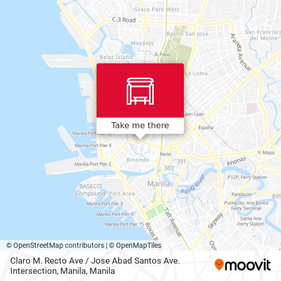 Claro M. Recto Ave / Jose Abad Santos Ave. Intersection, Manila map