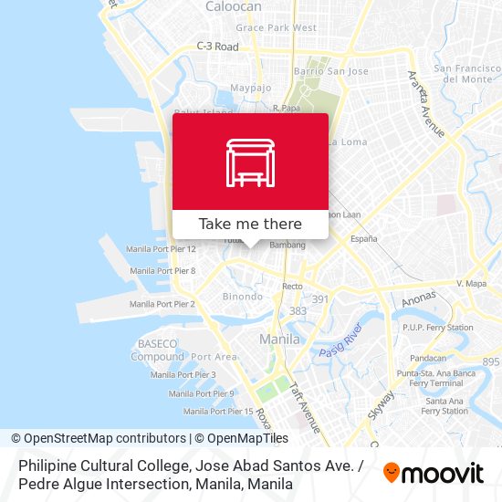 Philipine Cultural College, Jose Abad Santos Ave. / Pedre Algue Intersection, Manila map