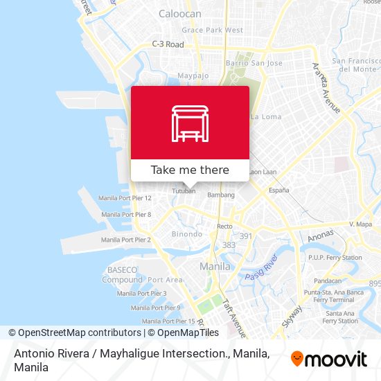 Antonio Rivera / Mayhaligue Intersection., Manila map
