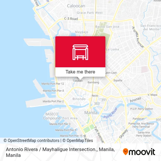 Antonio Rivera / Mayhaligue Intersection., Manila map