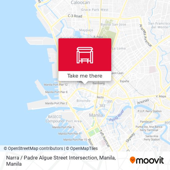 Narra / Padre Algue Street Intersection, Manila map