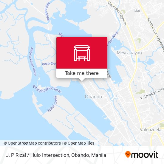 J. P Rizal / Hulo Intersection, Obando map