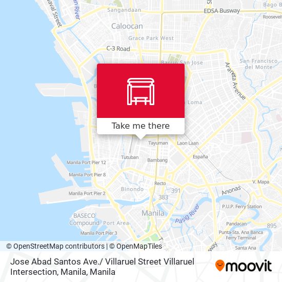 Jose Abad Santos Ave./ Villaruel Street Villaruel Intersection, Manila map