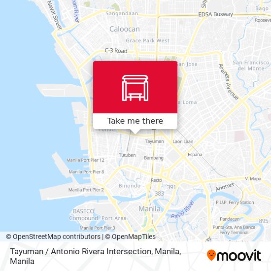 Tayuman / Antonio Rivera Intersection, Manila map